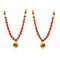 2PC Idol Mala 21 Inch God Goddess Haar Mala Indian Garland Jaimala Makhmali Bhagwan Haar Idol Pooja Item Garland for Photo Frame God Shringar Reusable Satin Mala Temple Decor (Red Golden)
